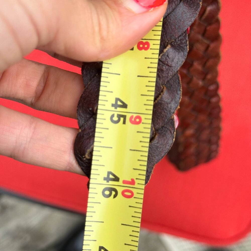 Soft Braided Brown Bohemian Leather Belt - Floral Buckle – Vintage Style - Picture 5 of 5